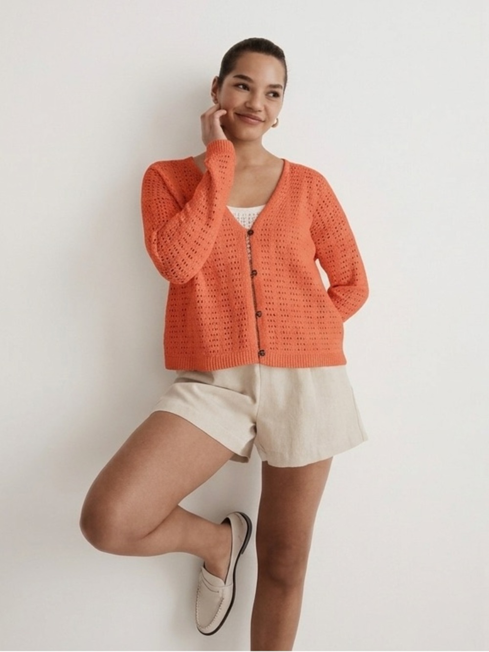 Madewell Open-Stitch Cardigan Sweater, Size XS